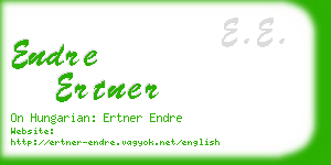 endre ertner business card